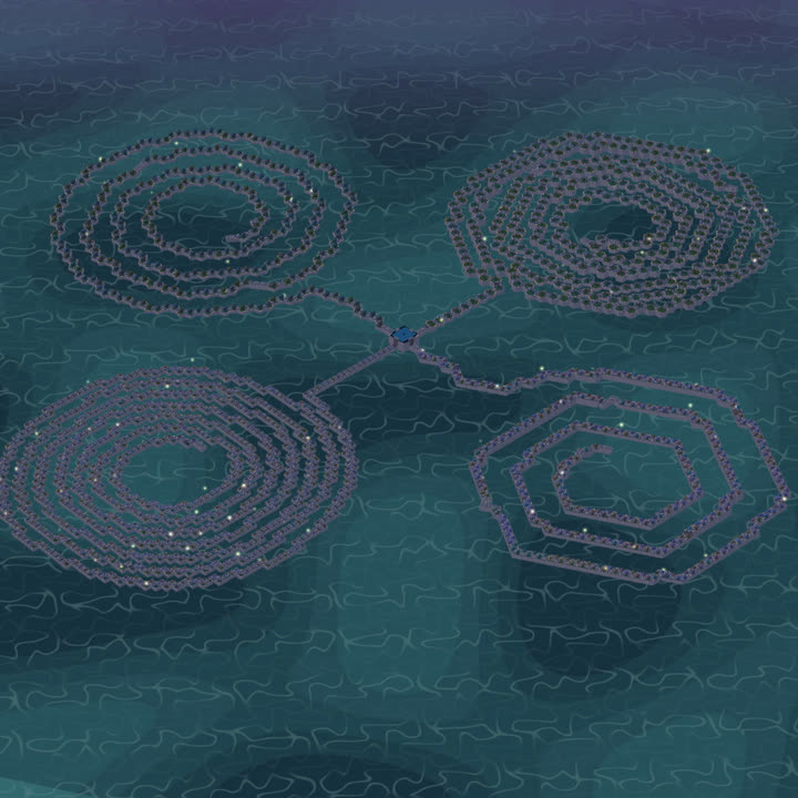 The Impromptu as four spiral petals of tiles joined at the centre.
